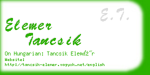 elemer tancsik business card